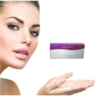Injektionsgel Juvederm Dermal Filler auf dem Gesicht Speicher bei Raumtemperatur