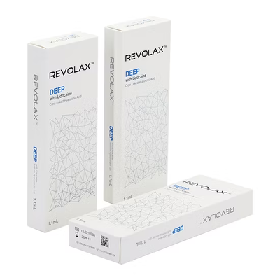 Glatte und elastische Gelkonsistenz Revolax Dermal Filler Fein tiefes Sub-Q injizierbares Gel Lager bei 2-25°C Ideal für die Volumenwiederherstellung des Gesichts
