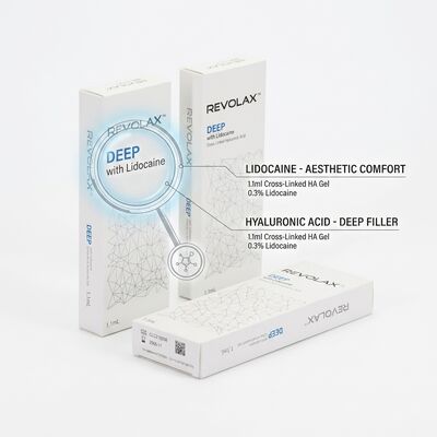 Revolax Deep Lip Filler Monophasic Cross-Linked Hyaluronic Acid Dermal Filler 1.1ml for Lip Augmentation