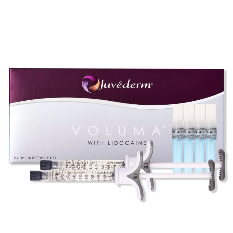 Anti-Aging Juvederm Dermal Filler 2 × 1 ml Verpackung mit Ultra3 Ultra4 Voluma Hyaluronsäure Injektionsgel