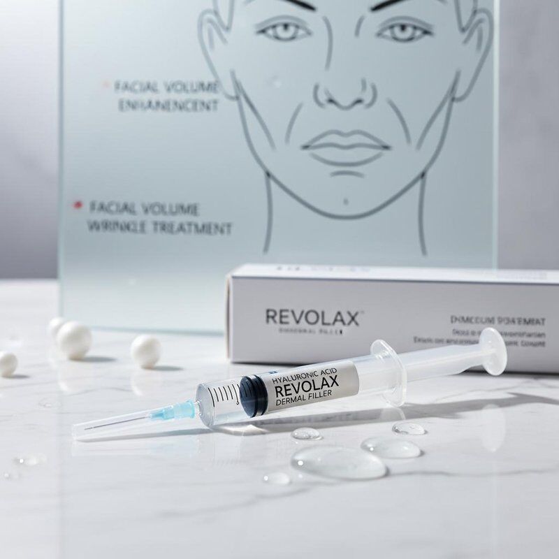 Hyaluronic Acid Revolax Dermal Filler Smooth And Elastic Gel Consistency Providing Facial Volume Enhancement And Wrinkle Treatment